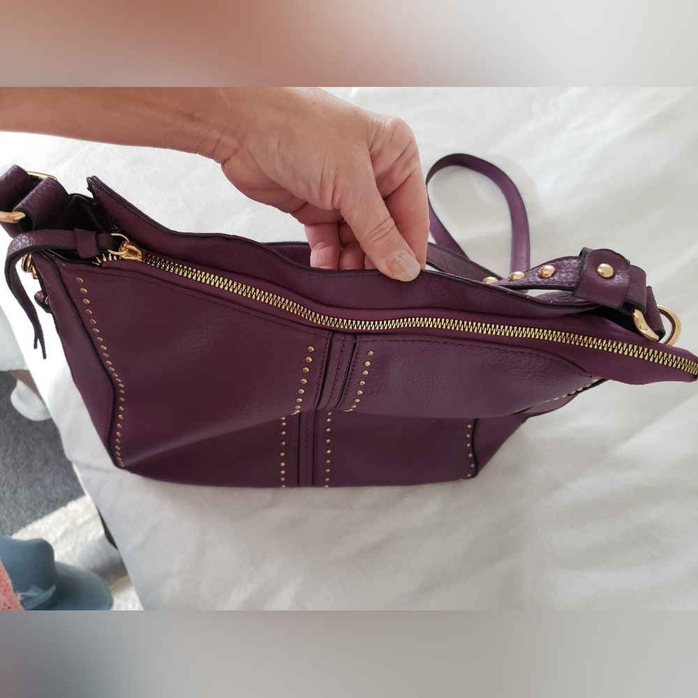 Montana West Studded Purple Conceal Carry Handbag Shoulder Crossbody - Picture 12 of 16